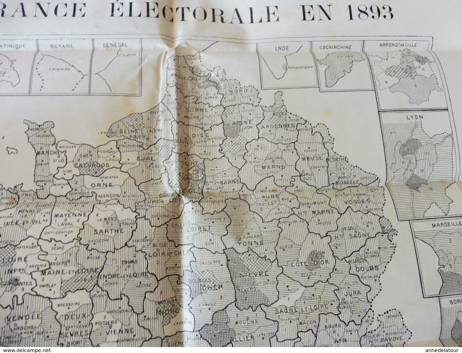 CARTE De La FRANCE électorale En 1893    (Supplément Au Journal LE TEMPS)  La Nouvelle Chambre Après 162 Ballotages - Other & Unclassified