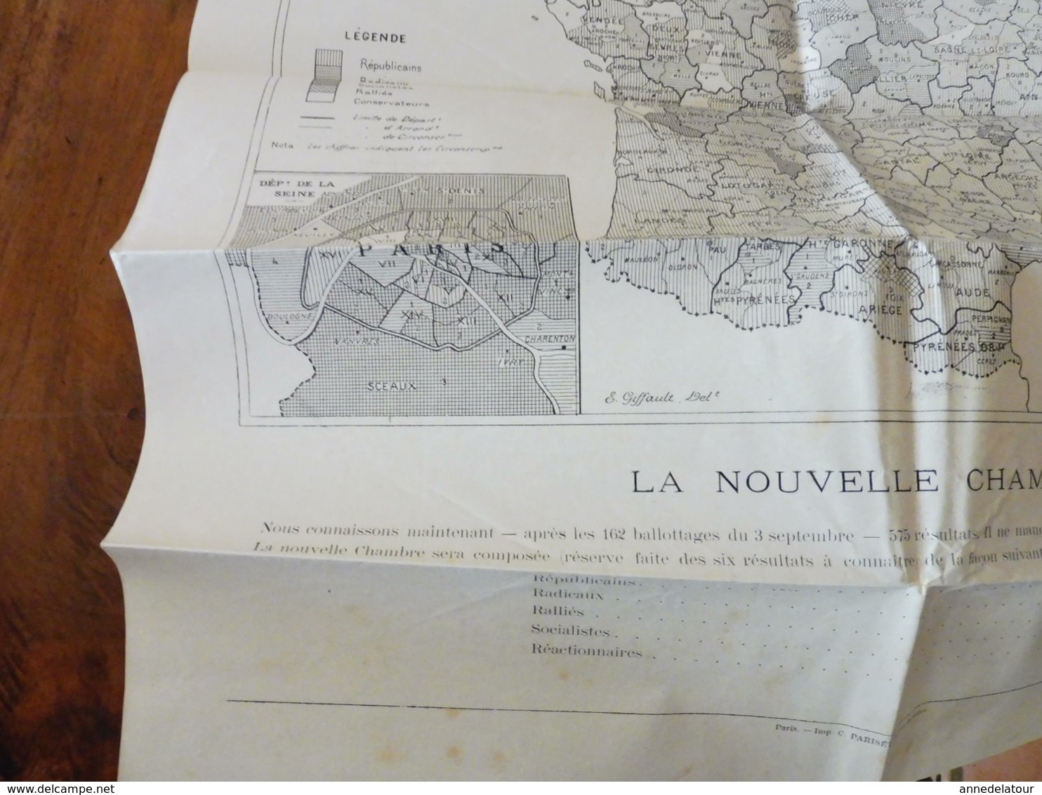 CARTE De La FRANCE électorale En 1893    (Supplément Au Journal LE TEMPS)  La Nouvelle Chambre Après 162 Ballotages - Other & Unclassified