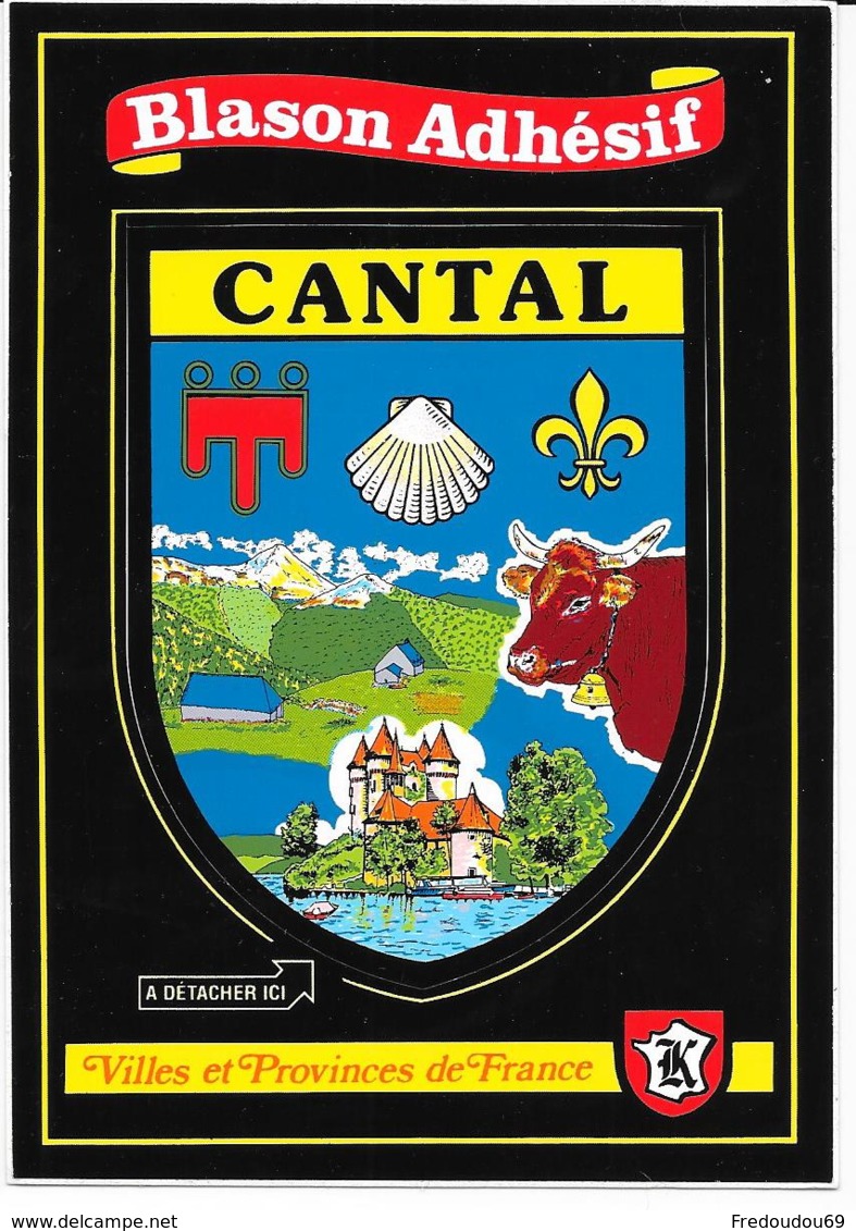 Carte Postale Blason Adhésif Cantal - Other & Unclassified