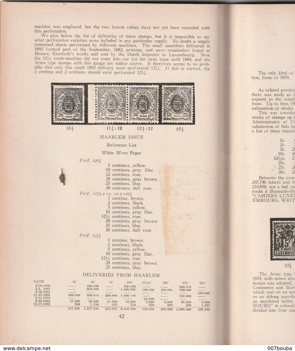 Luxembourg - The Postal History - Francis Rhein 1941 - 124 Pages - Philatélie Et Histoire Postale