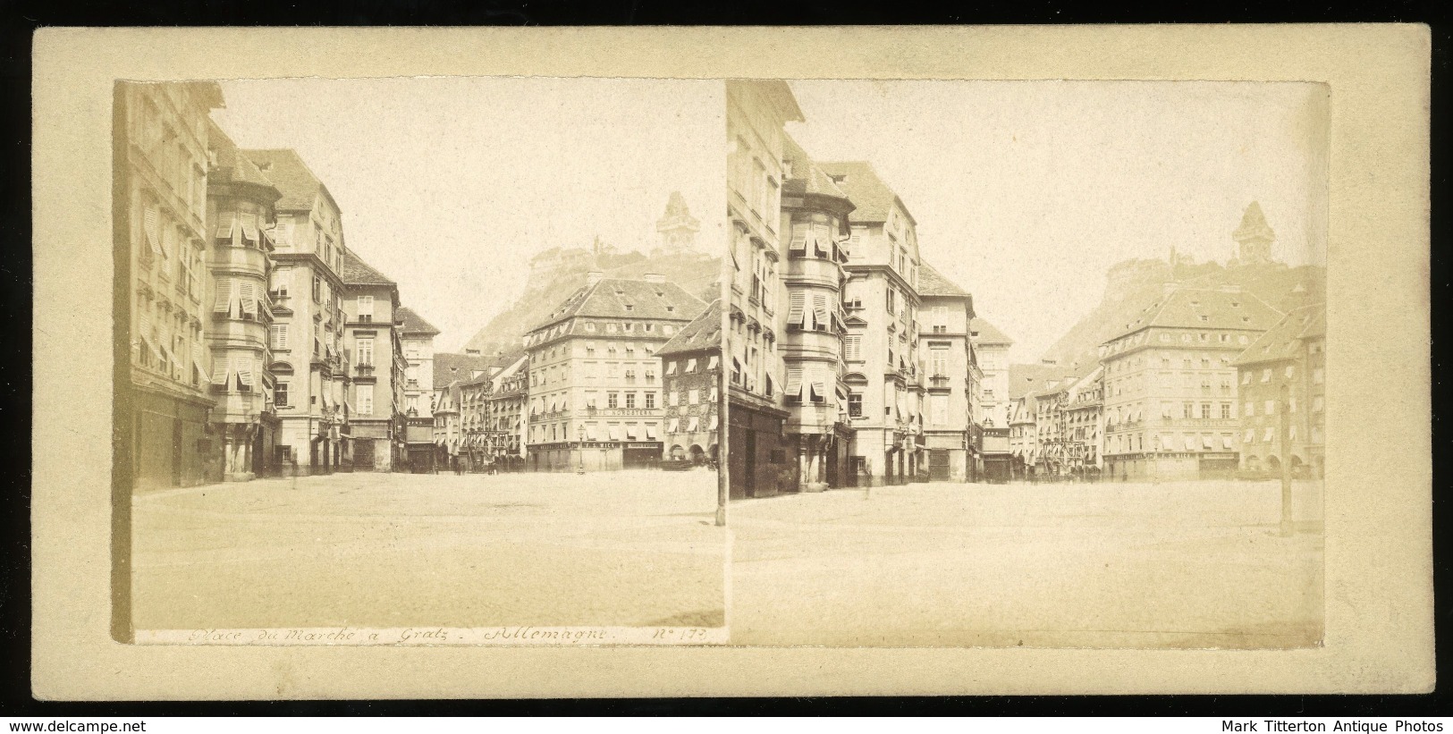 Stereoview  - Place Du Marche Graz, AUSTRIA - Stereoscopes - Side-by-side Viewers