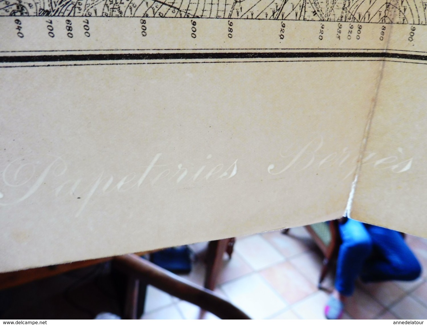 1886 Rare Carte De LAUTENBACH Filigrane PAPETERIE BERGES Suite Annexion ALSACE Par L'ALLEMAGNE (Hors-Tout = 64cm X 57cm) - Topographische Karten