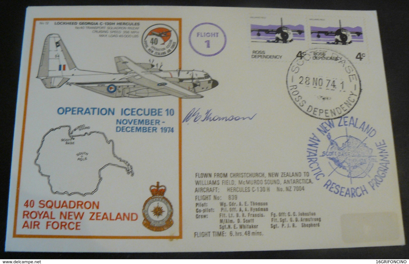 1974 _ OPERATION ICUBE 10 _ 40 ° SQUADRON ROYAL NEW ZEALAND  AIR FORCE. - WANDA STATION / MISSIONE - Luchtpost