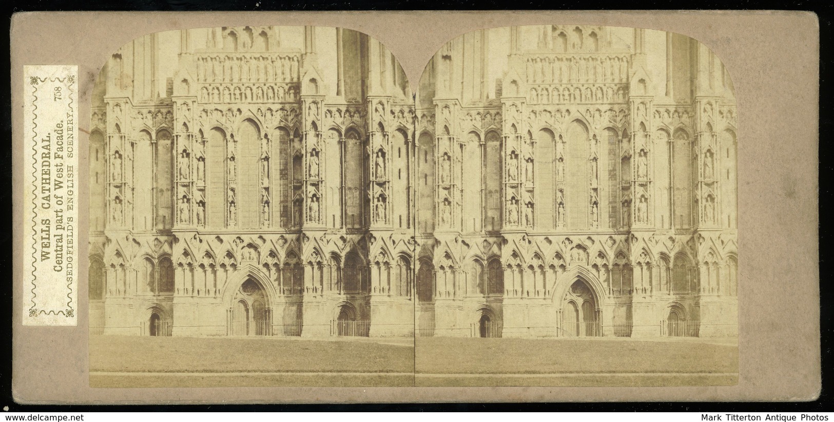 Stereoview - Wells Cathedral SOMERSET England - Stereoscopi