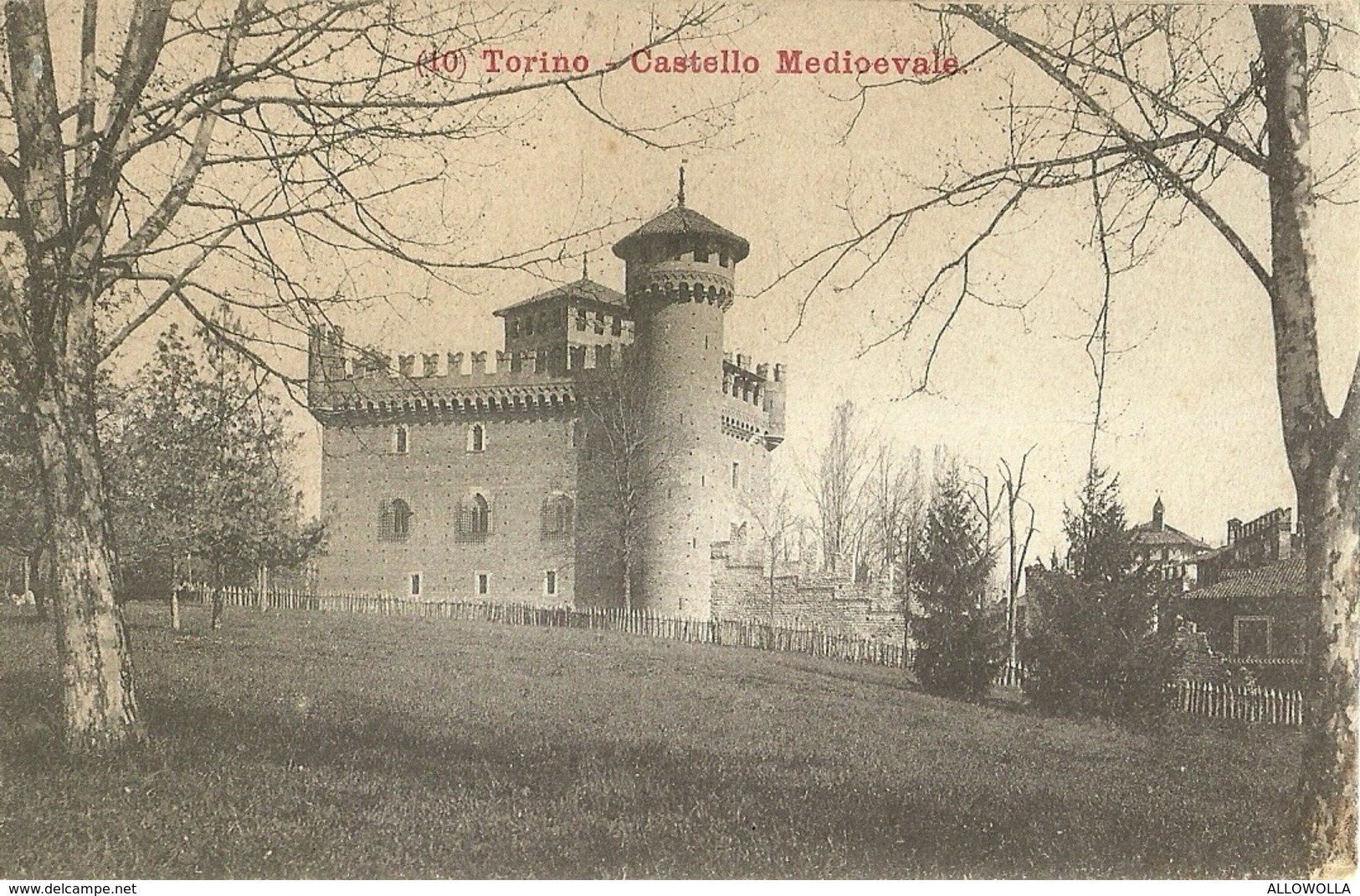 5580 "TORINO-CASTELLO MEDIOEVALE"-CARTOLINA POSTALE ORIGINALE  SPEDITA 1910 - Castello Del Valentino