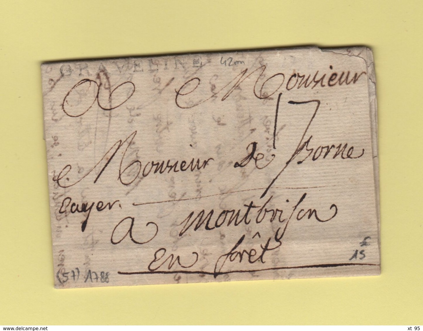 Graveline - Nord - 1788 - Courrier Pour Montbrison En Foret - 1701-1800: Precursors XVIII