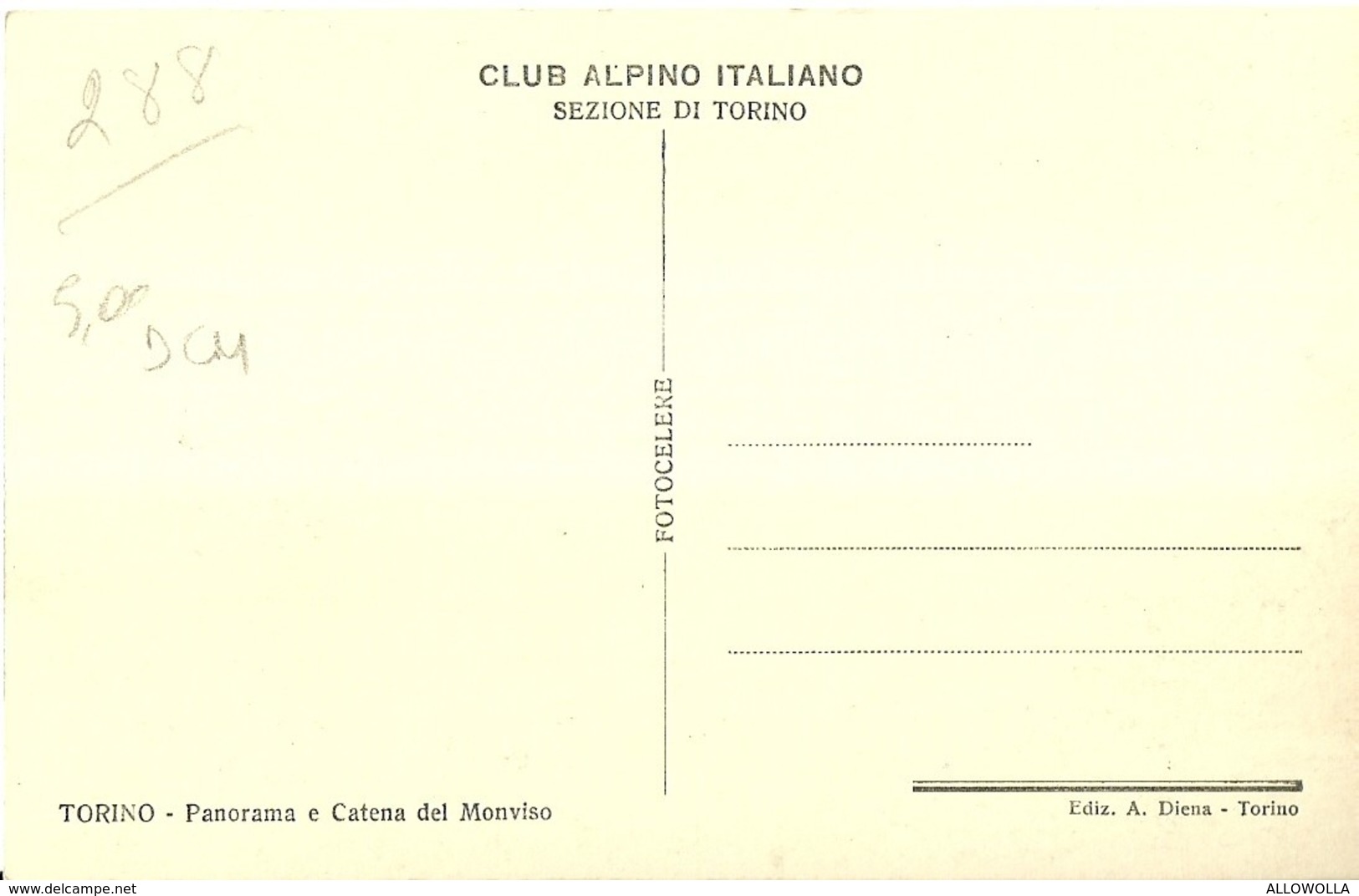 5581 "TORINO-PANORAMA E CATENA DEL MONVISO"ADUNATA C.A.I. DEL 1932-CARTOLINA POSTALE ORIGINALE  NON SPEDITA - Multi-vues, Vues Panoramiques