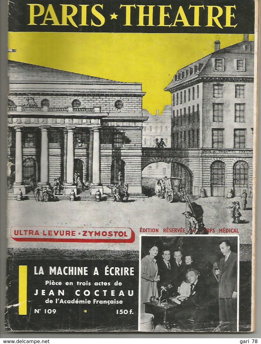 PARIS THEATRE N° 109 : La Machine à écrire, Pièce De Jean Cocteau - French Authors