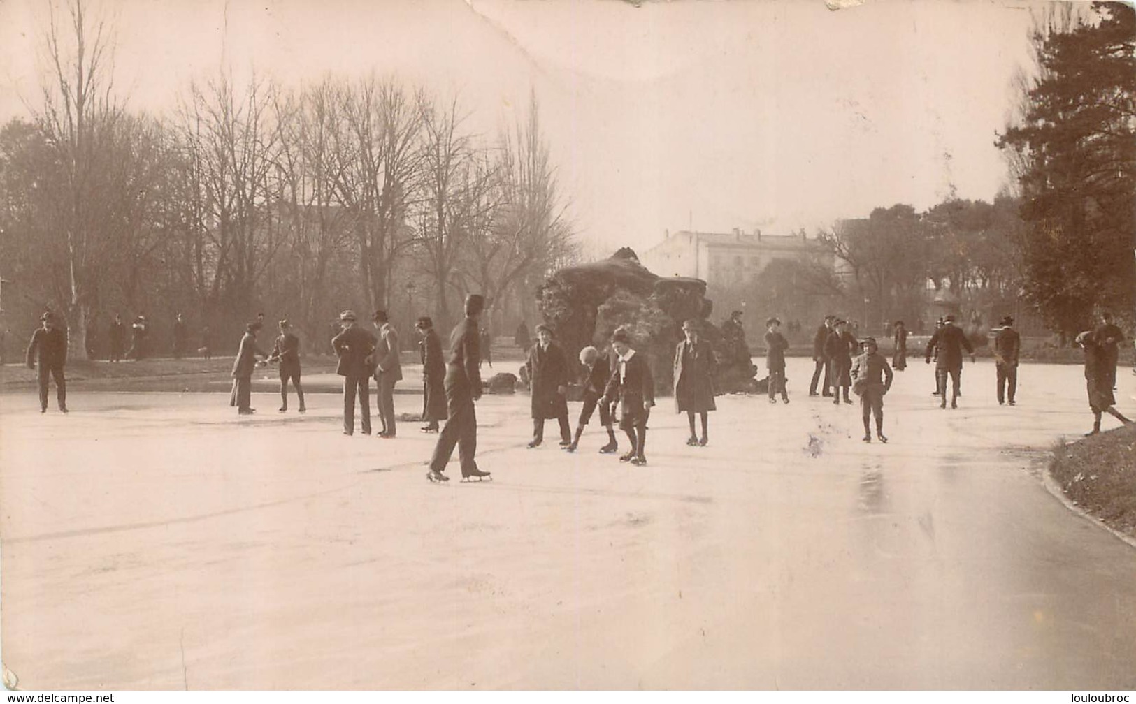 RARE MONTELIMAR CARTE PHOTO 1914 PATINAGE SUR LA GLACE  PHOTO LOUIS LANG JEUNE - Montelimar