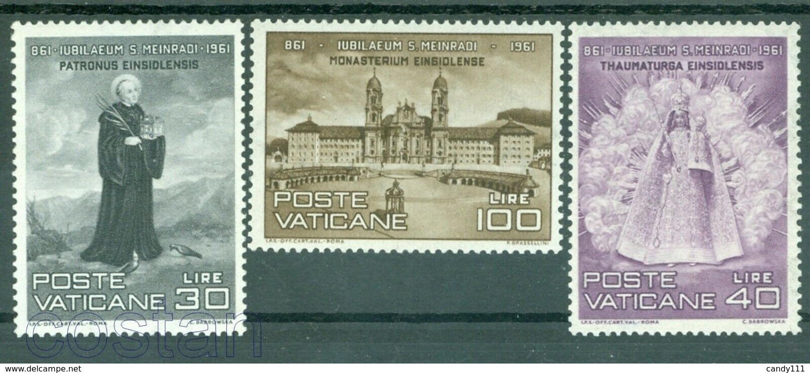 1961 Death Of Saint Meinrad,Benedictine Monastery Maria Einsiedeln,Vatican,363,MNH - Abbeys & Monasteries