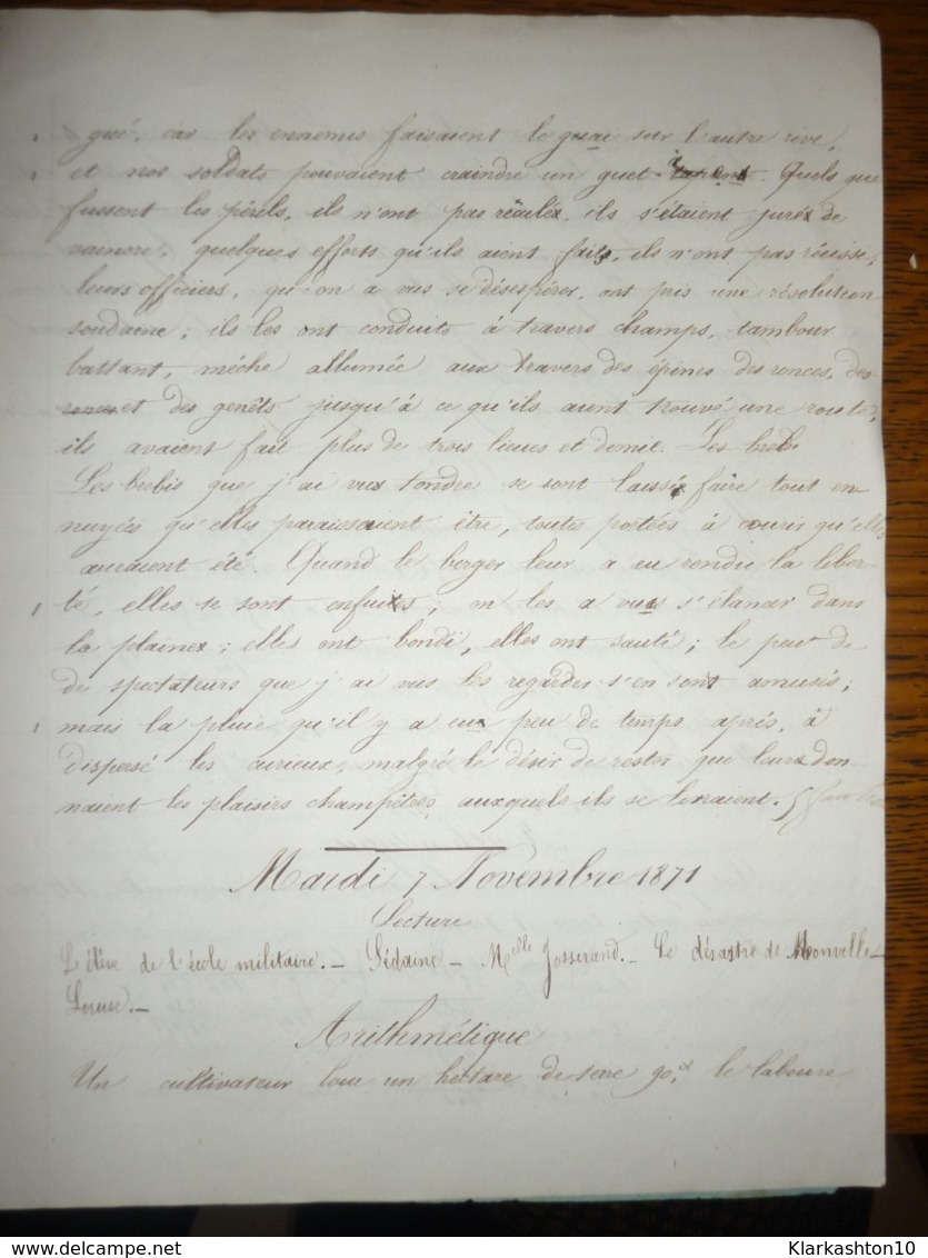 Cahier D'écolier XIXème Siècle: 1871: Dictées, Grammaire... - Manuscripts