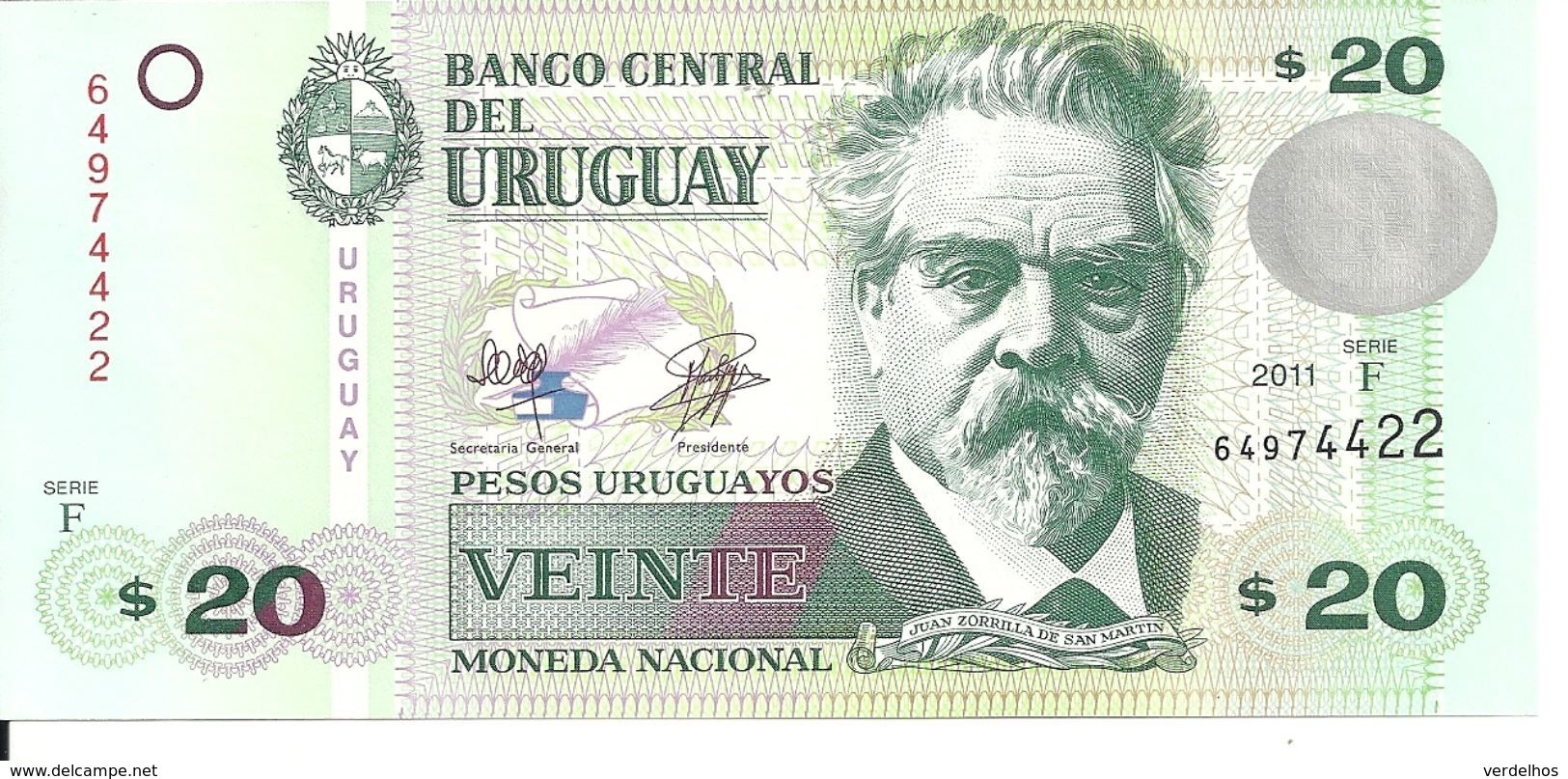 URUGUAY 20 PESOS 2011 UNC P 86 - Uruguay