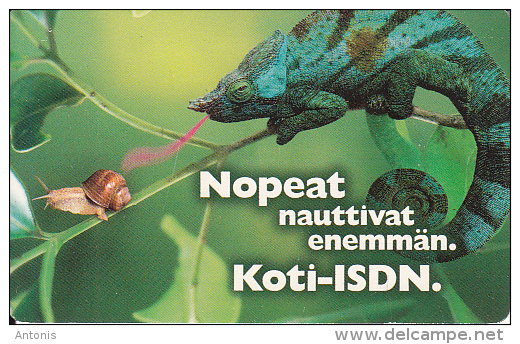 FINLAND(chip) - Chameleon, Koti-ISDN, HPY Telecard, CN : HPY 000165, Tirage 10000, 08/98, Used - Finlandia