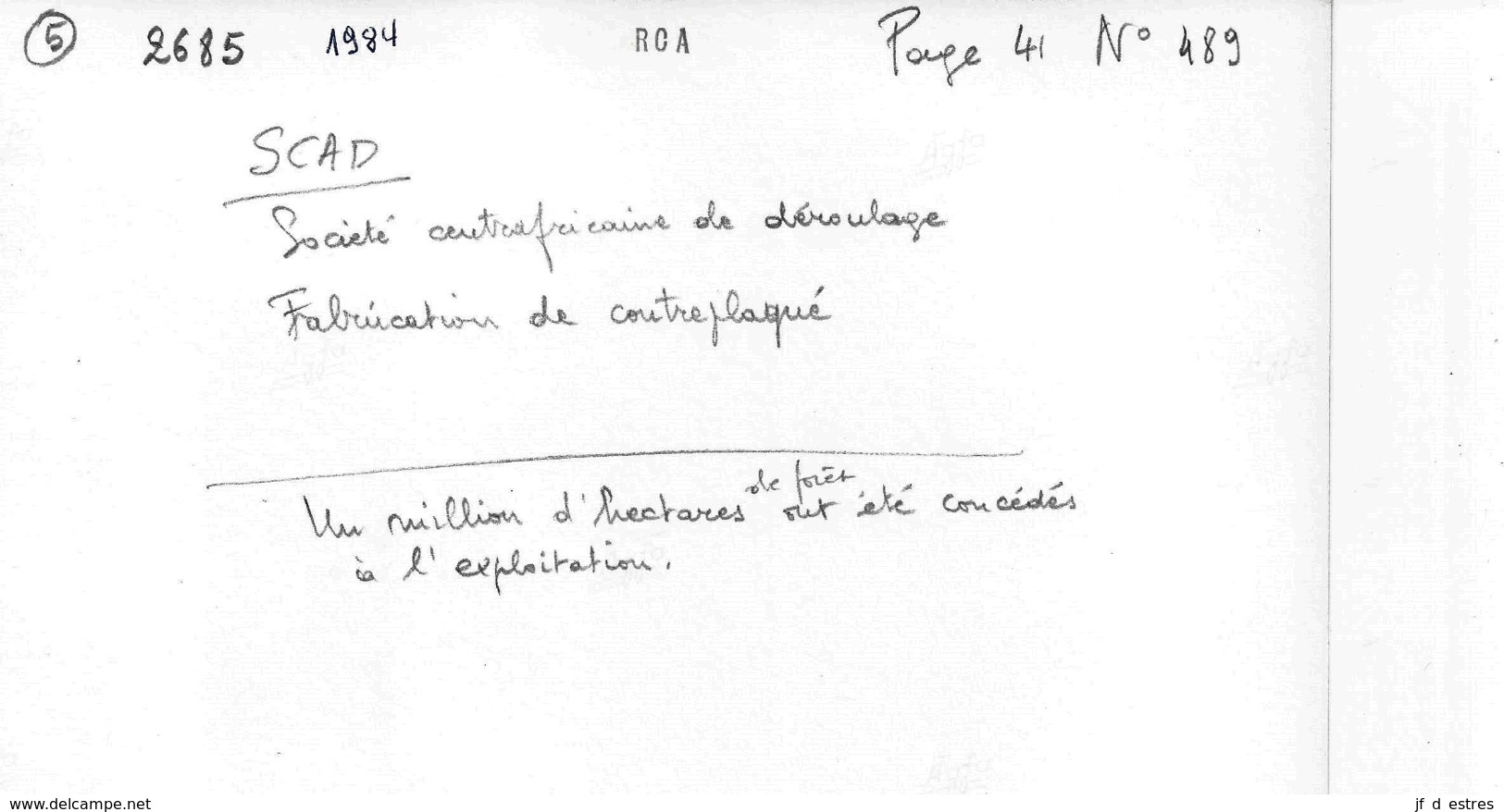 Photo R. Centrafricaine. Société Centrafricaine De Déroulage Fabrique De Contreplaqué Années 1980  Photo Vivant Univers - Africa