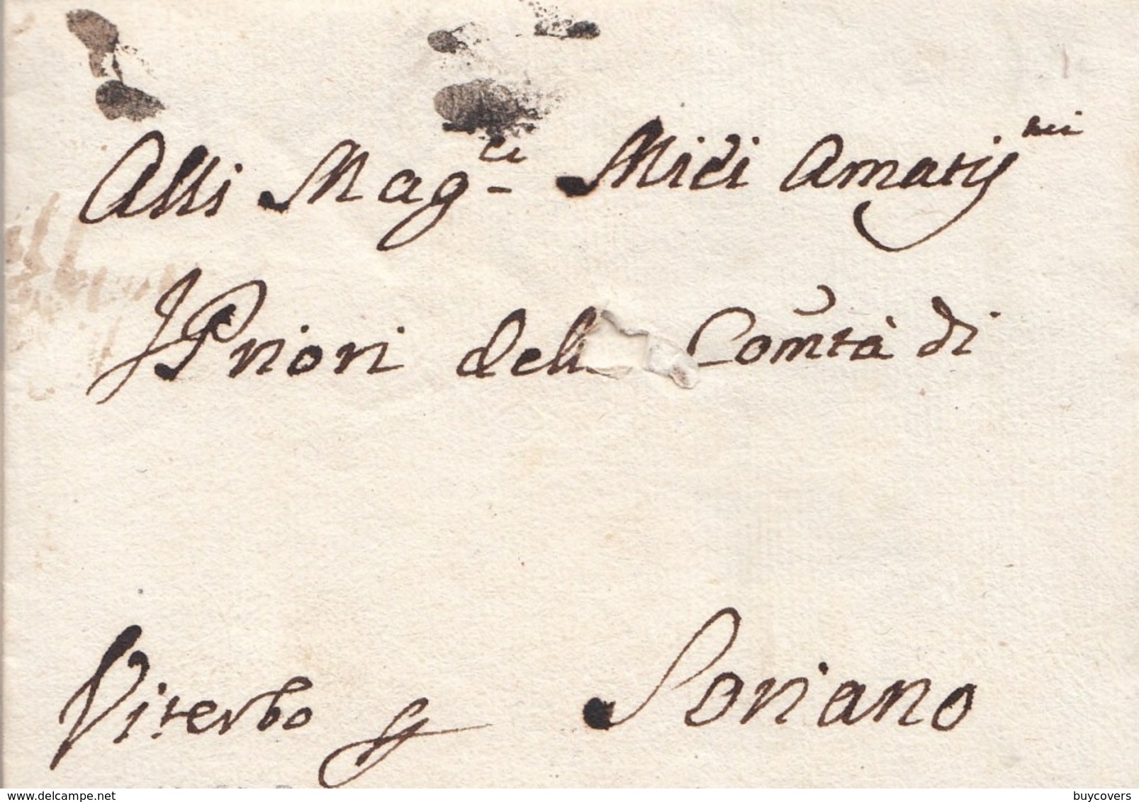 PRE423-Lettera Con Testo Del 15 Novembre 1797 Da Roma A Viterbo Per Soriano Firma Principe CARLO ALBANI - - 1. ...-1850 Prephilately