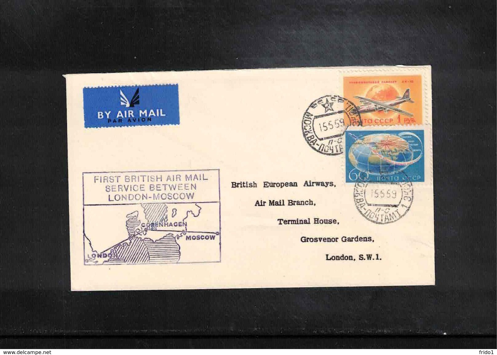 Great Britain 1959 First British Air Mail Service Between Moscow _ London - Briefe U. Dokumente