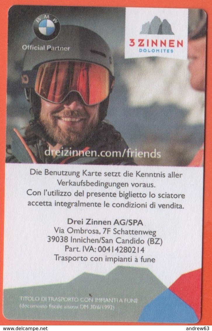 ITALIA - ITALY - ITALIE - 2019 - San Candido - 3 Zinnen Dolomites - Funbob - Corsa Adulto - Used - Otros & Sin Clasificación