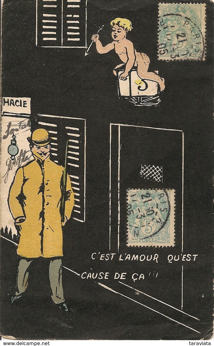 Illustrateur C'EST L'AMOUR QU'EST CAUSE DE CA Humour Homme Prostitution - 1900-1949