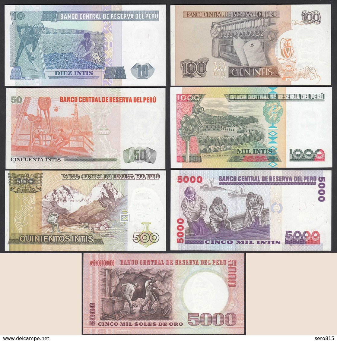 Peru 7 Stück Banknoten 1985/88 UNC (1)    (24012 - Andere - Amerika