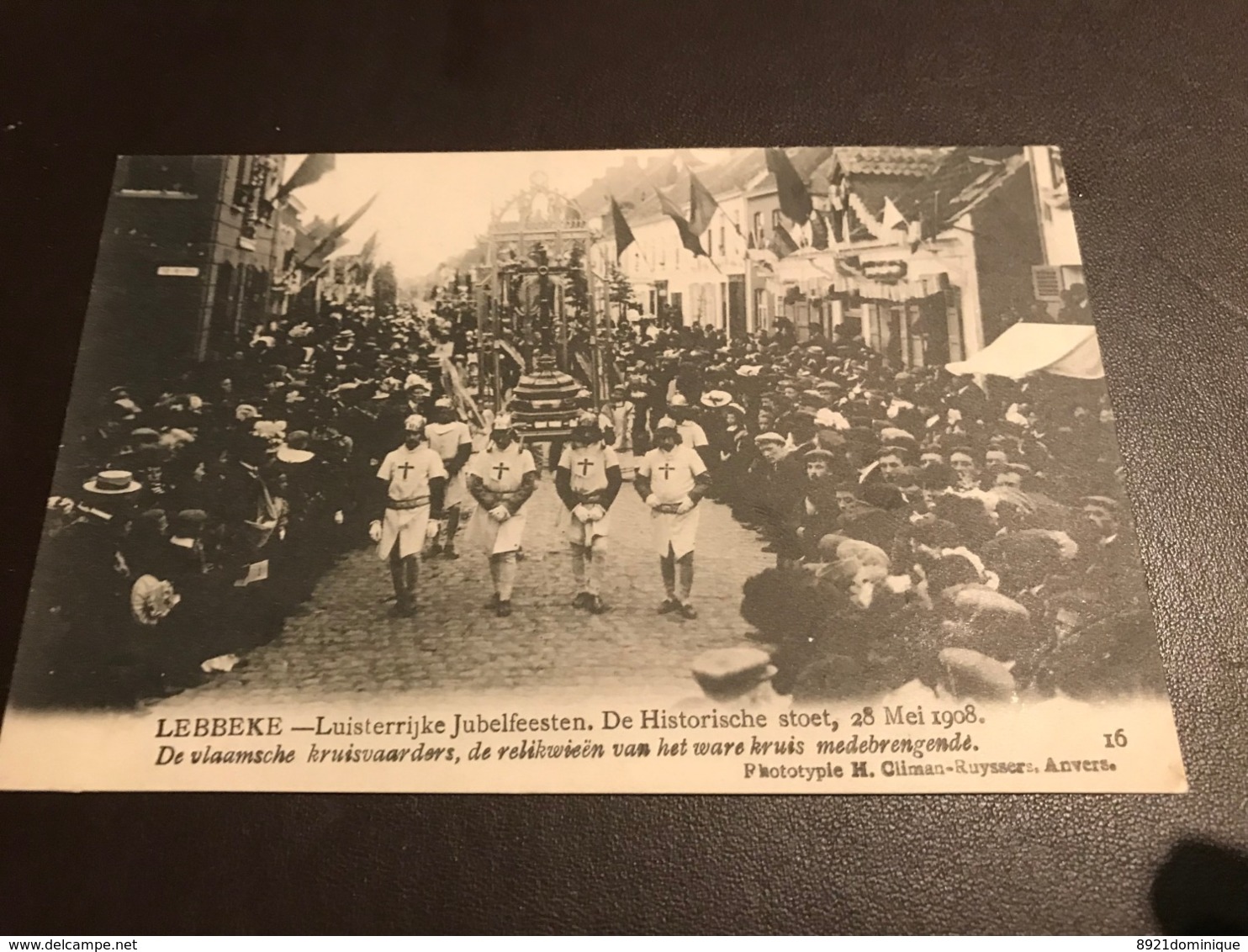 Lebbeke - Luisterrijke Jubelfeesten Stoet 28 Mei 1908 - Photo Climan-Ruyssers - Vlaamsche Kruisvaarders - Lebbeke