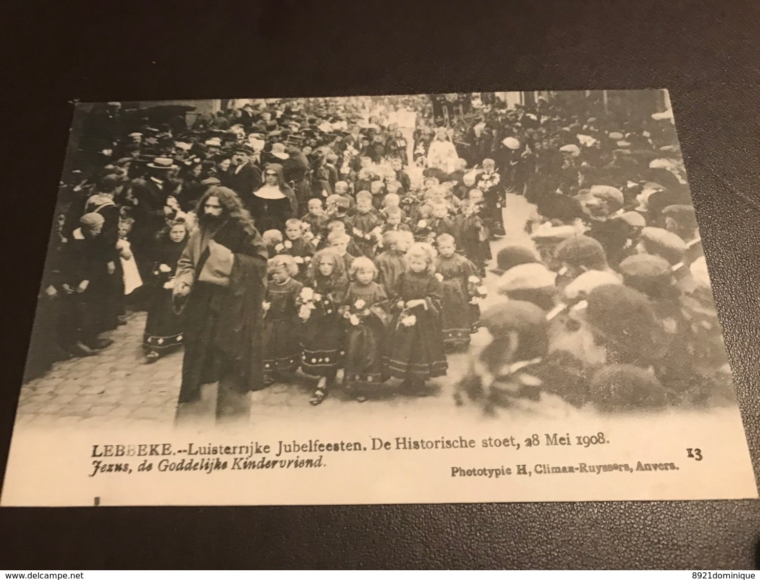 Lebbeke - Luisterrijke Jubelfeesten Stoet 28 Mei 1908 - Photo Climan-Ruyssers - Jezus Goddelijke Kindervriend - Lebbeke