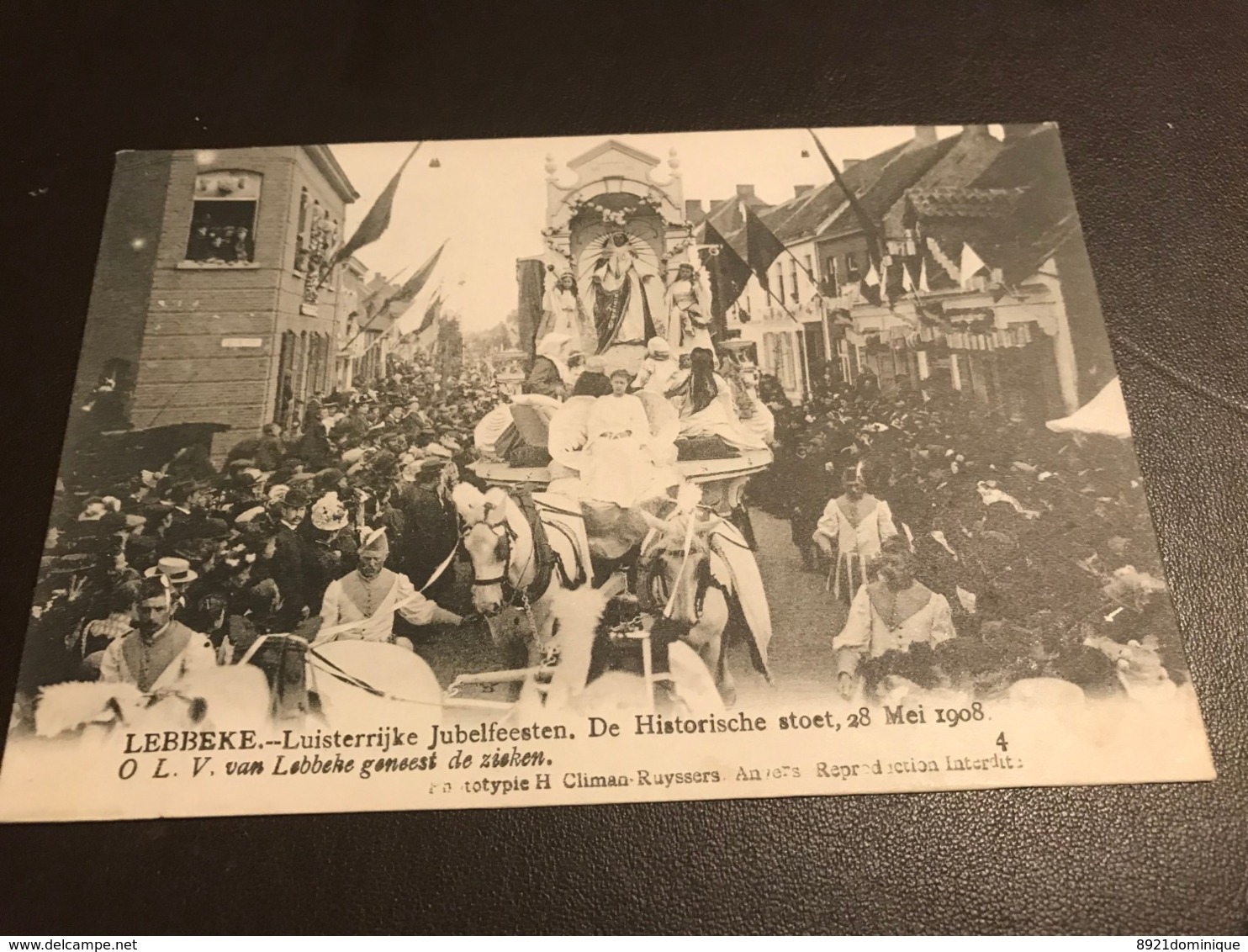 Lebbeke - Luisterrijke Jubelfeesten Stoet 28 Mei 1908 - Photo Climan-Ruyssers - OLV Geneest Zieken - Lebbeke