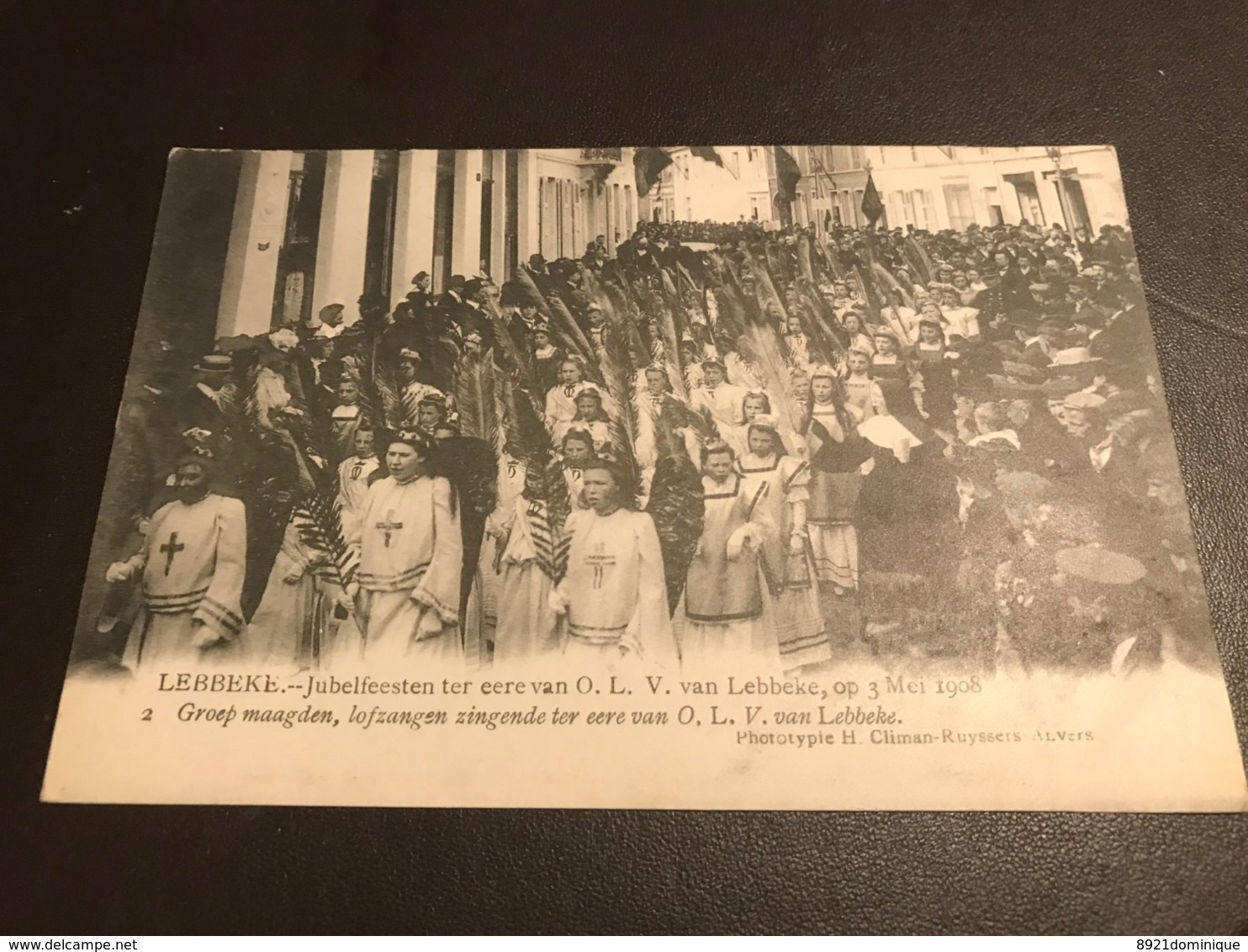 Lebbeke - Luisterrijke Jubelfeesten Stoet 28 Mei 1908 - Climan-Ruyssers - Groep Maagden - Lebbeke