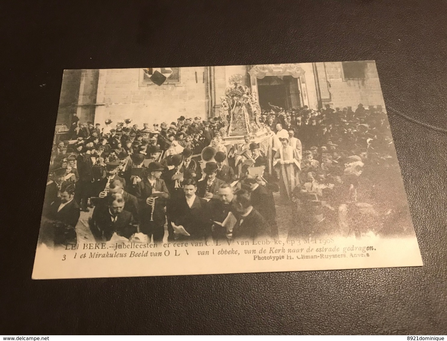 Lebbeke - Luisterrijke Jubelfeesten Stoet 28 Mei 1908 - Climan-Ruyssers - Mirakuleus Beeld Naar Estrade - Lebbeke