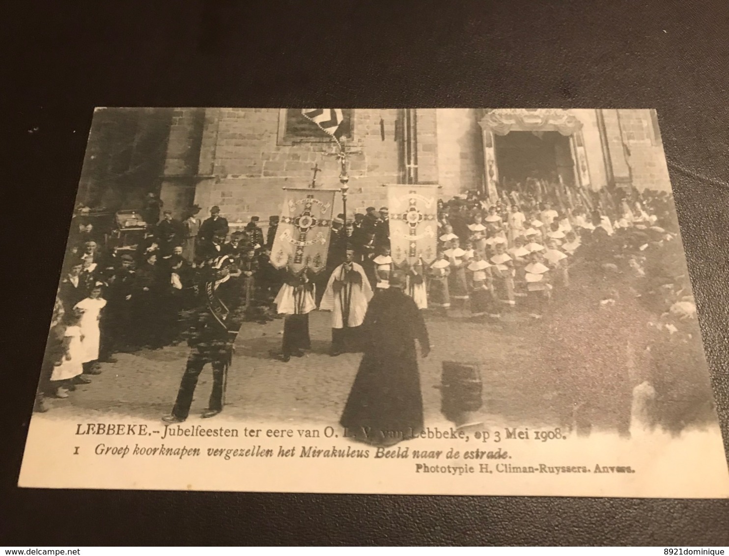 Lebbeke - Luisterrijke Jubelfeesten Stoet 28 Mei 1908 - Climan-Ruyssers - Groep Koorknapen - Lebbeke