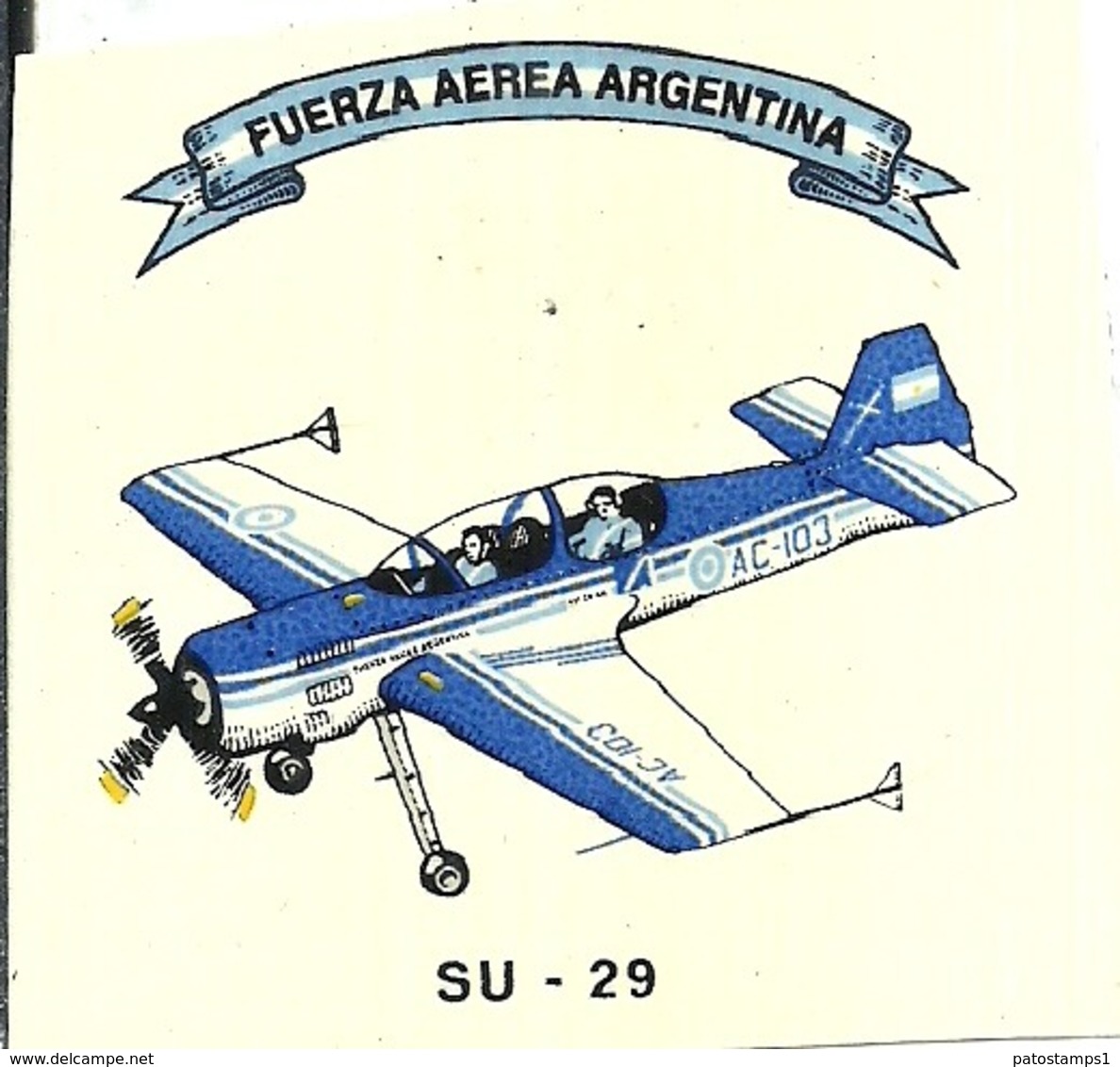 122214 ARGENTINA AVIACION AVIATION FUERZA AEREA SU - 29 CALCO STICKER NO POSTAL POSTCARD - Autres & Non Classés