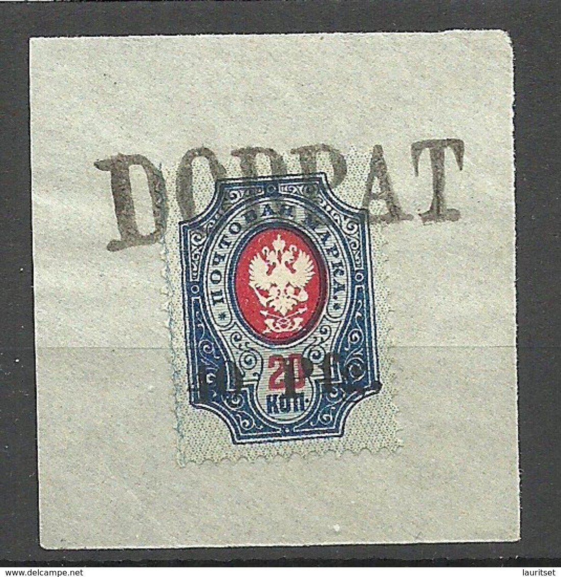 ESTLAND Estonia 1918 German Occupation Dorpat Tartu 40 Pf O Line Cancel DORPAT Signed - Estland