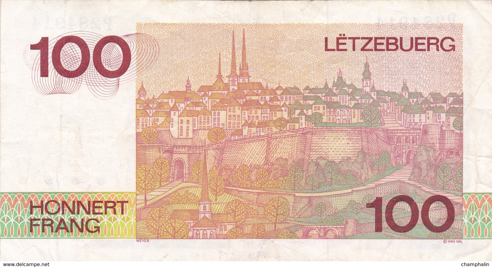 Luxembourg - Billet De 100 Francs - Grand-Duc Jean - 1993 - Luxemburg