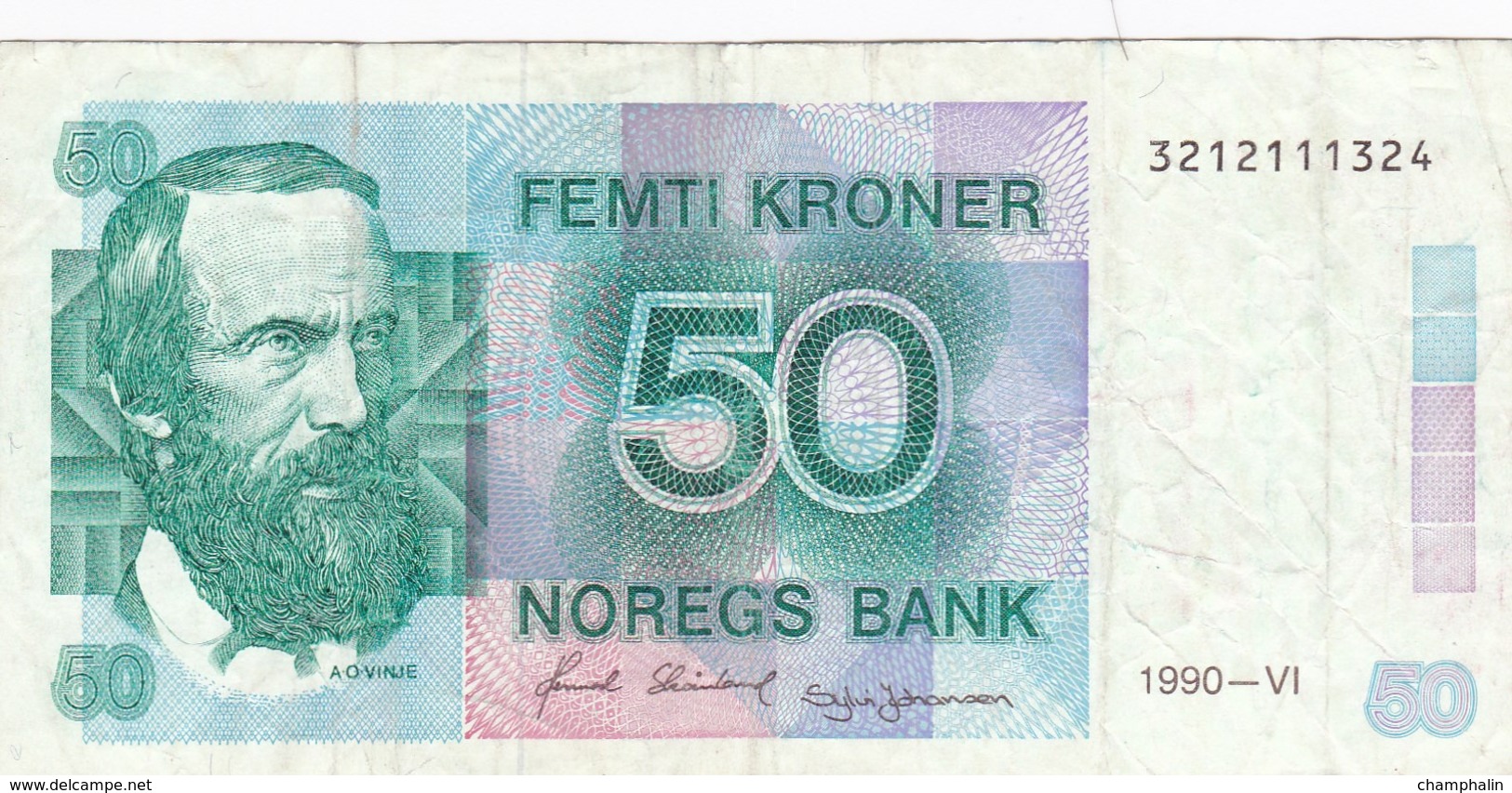 Norvège - Billet De 50 Kroner - A.O. Vinge - 1990 - P42c - Norvège