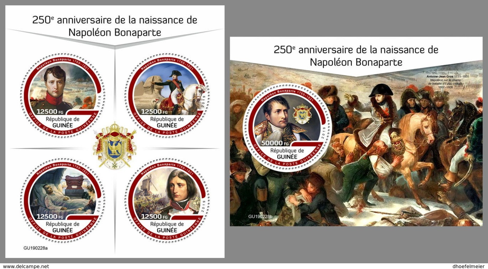 GUINEA REP. 2019 MNH Napoleon Bonaparte M/S+S/S - OFFICIAL ISSUE - DH1933 - Revolución Francesa