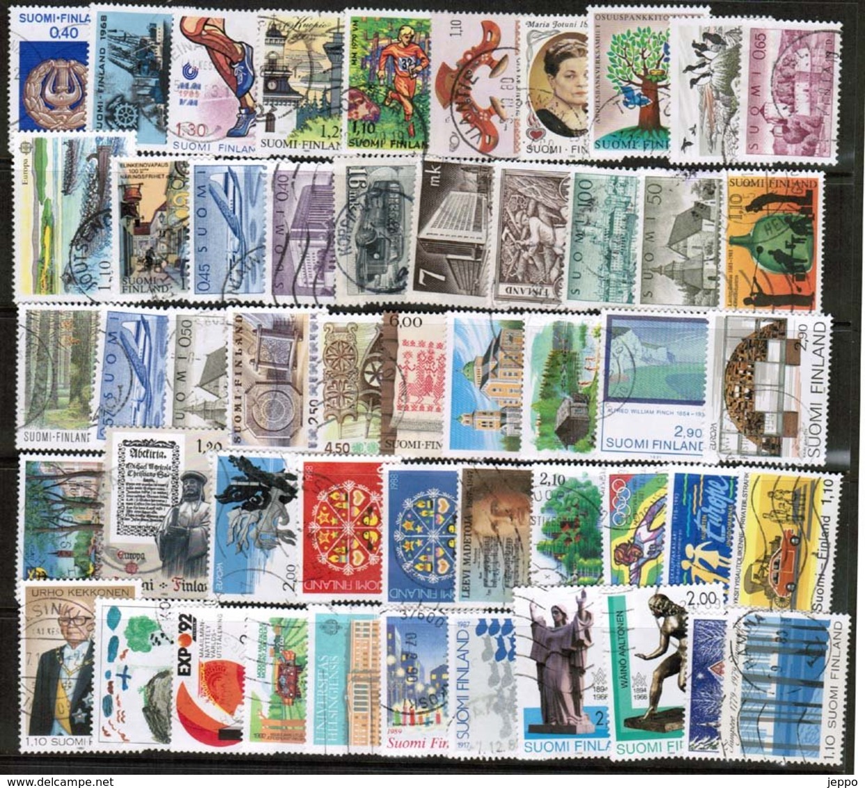 Finland 100 Different Large Size Stamps Used. - Collections