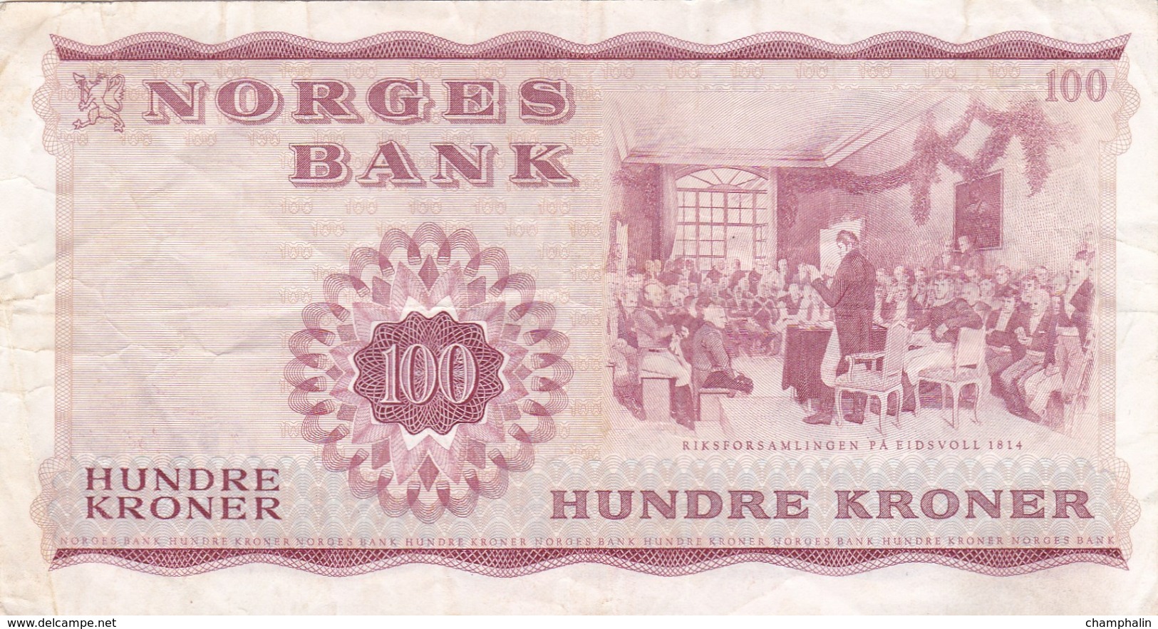 Norvège - Billet De 100 Kroner - Henrik Wergeland - 1964 - P38a - Norvegia