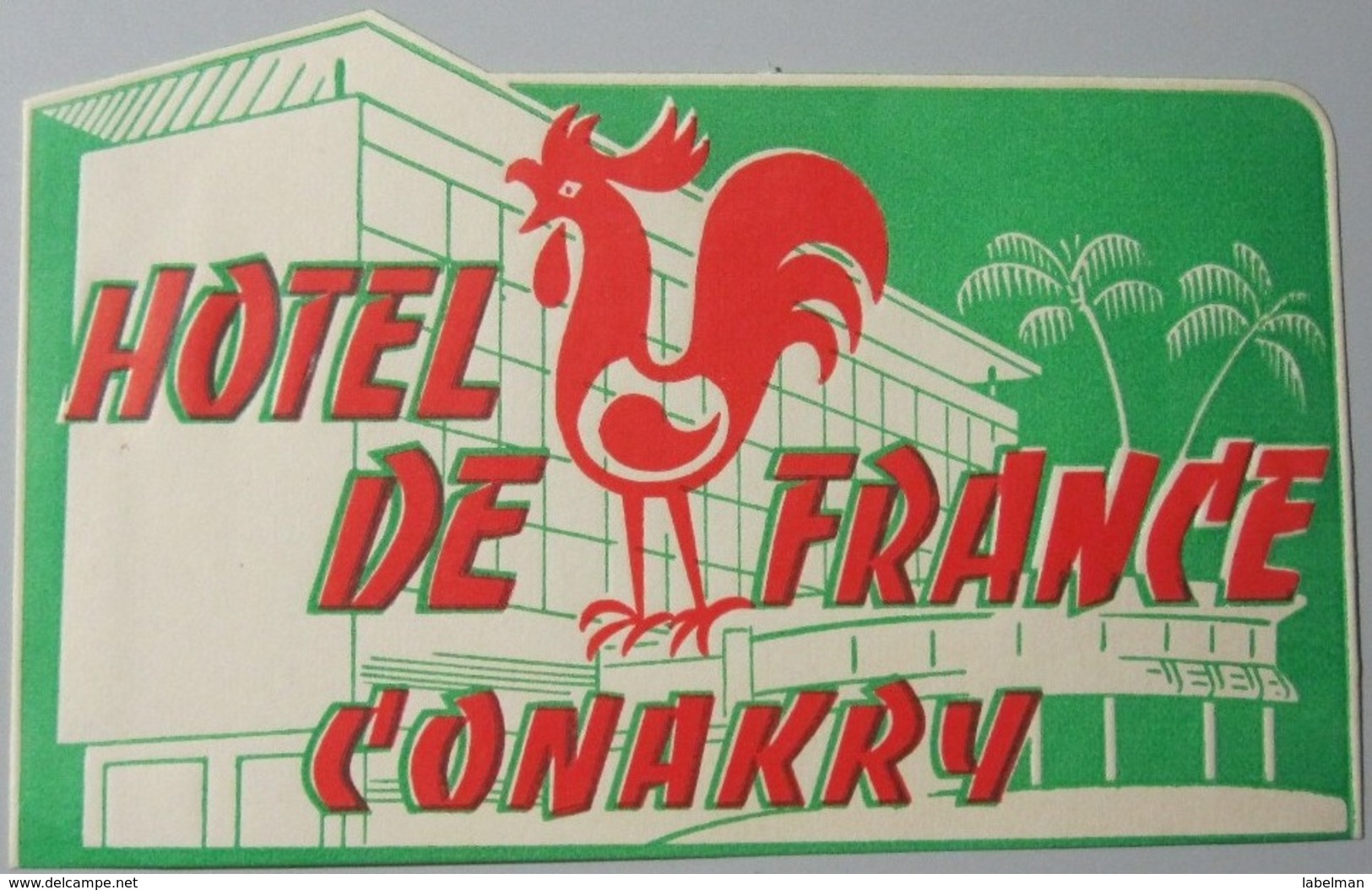 HOTEL AUBERGE MOTEL ONAKRY PARIS FRANCE DECAL STICKER VINTAGE LUGGAGE LABEL ETIQUETTE AUFKLEBER - Hotel Labels