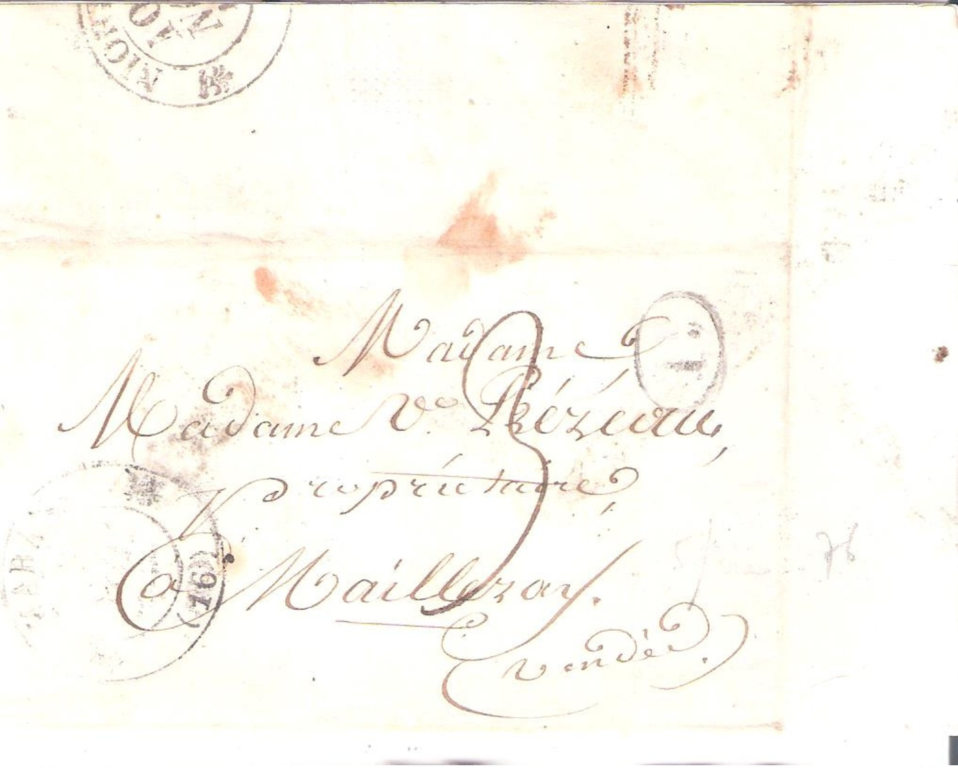 Charente Maritime :- MARANS Dateur Type 12 Taxe 3 Manuscrite - 1801-1848: Precursors XIX