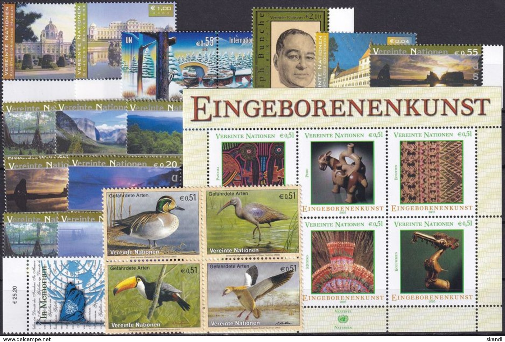 UNO WIEN 2003 Mi-Nr. 381-05 Kompletter Jahrgang/complete Year Set ** MNH - Ungebraucht