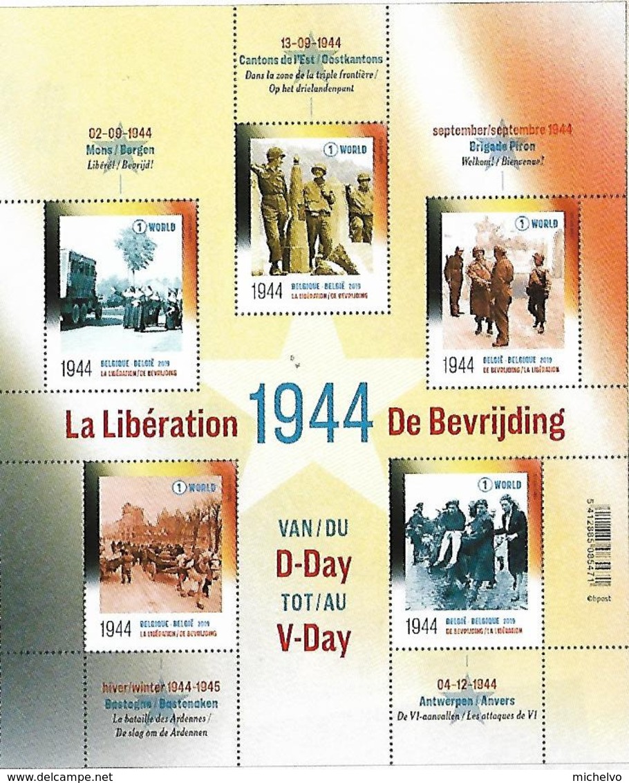 Belg. 2019 - La Seconde Guerre Mondiale : 75 Ans De Libération ** - Unused Stamps