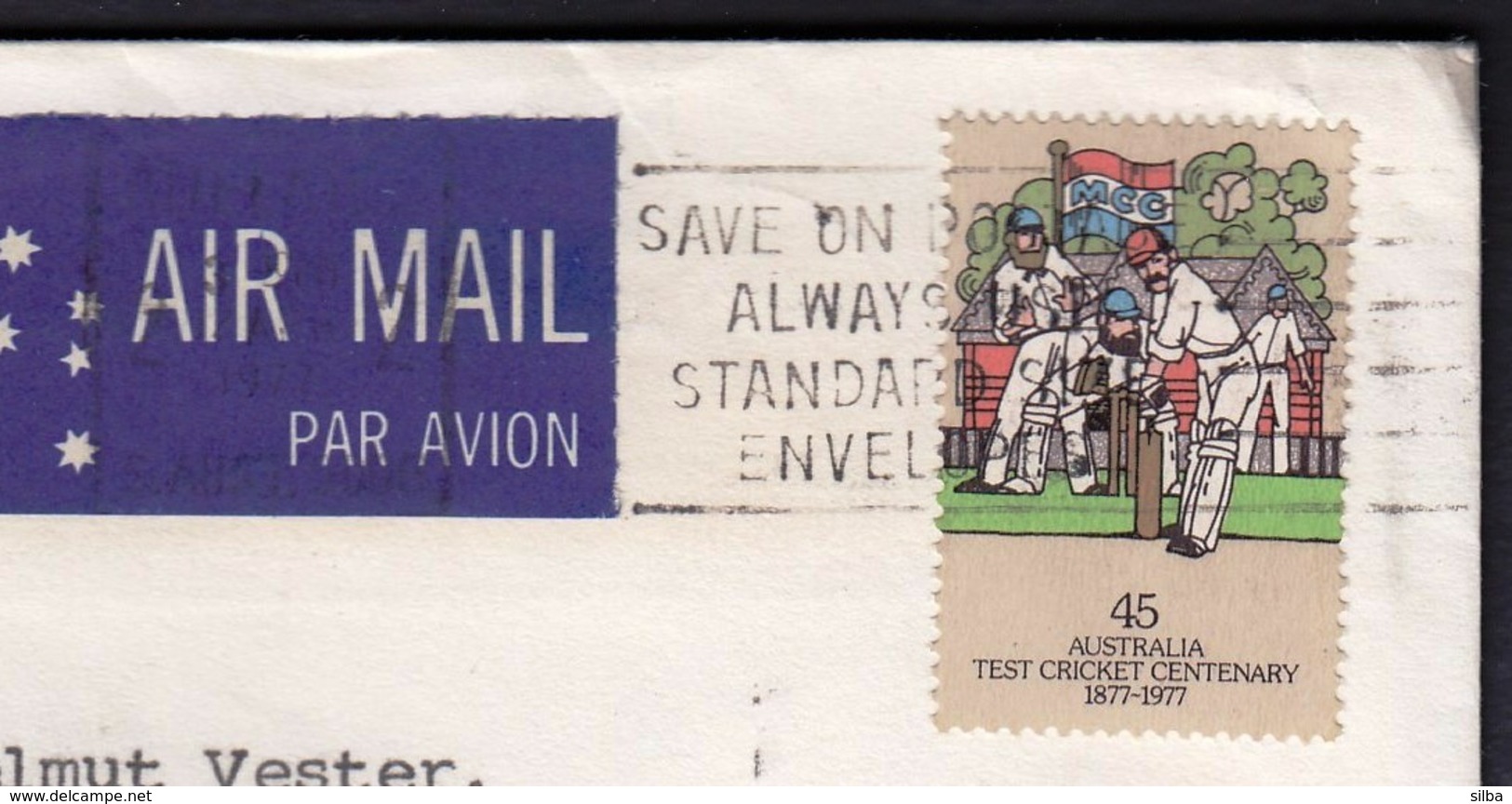 Australia 1977 / Save On Postage, Always Use Standard Size Envelope / Slogan, Flamme, Machine Stamp - Post