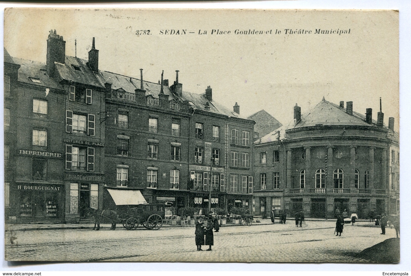 CPA - Carte Postale - France - Sedan - La Place Goulden Et Le Théâtre Municipal - 1937 (D10245) - Sedan