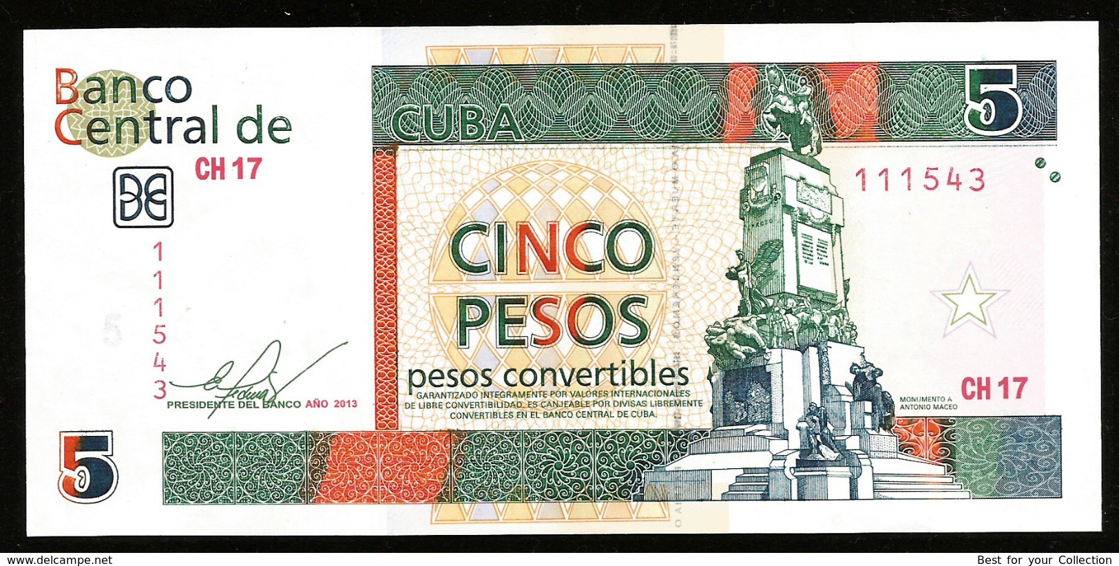 * Cuba 5 Pesos Convertibles 2013  ! UNC ! - Cuba