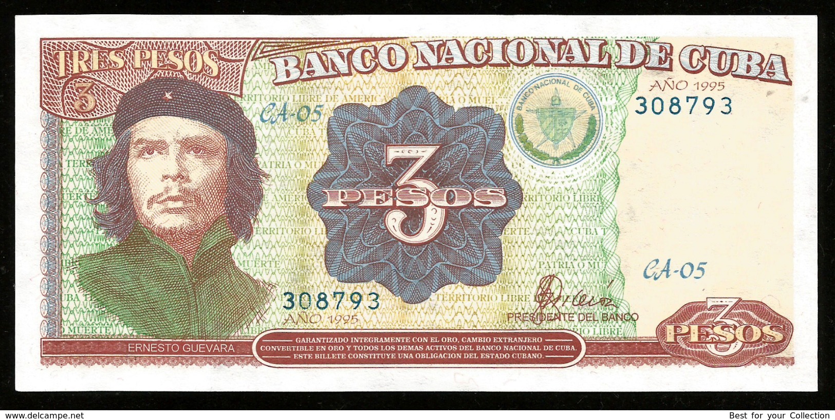 * Cuba 3 Pesos 1995  ! UNC !  #D6 - Cuba