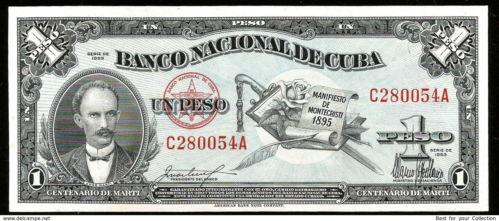 * Cuba 1 Peso Commemorative 1953 ! UNC ! #D6 - Cuba