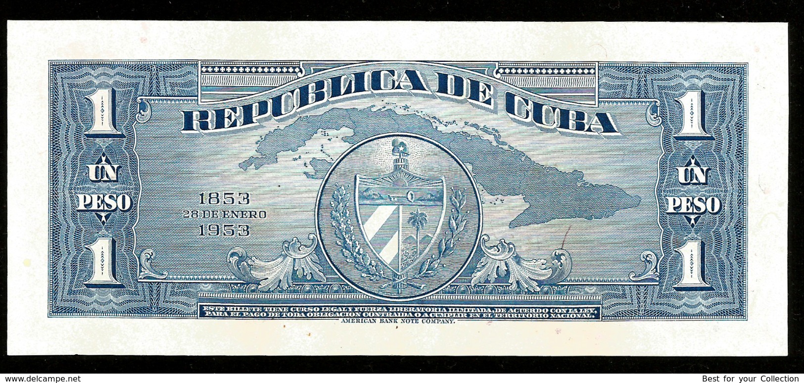 * Cuba 1 Peso Commemorative 1953 ! UNC ! #D6 - Cuba