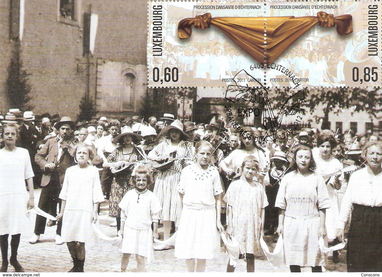 Echternach: Procession Dansante Vers 1920 , Carte Maximum 2012 - Maximum Cards
