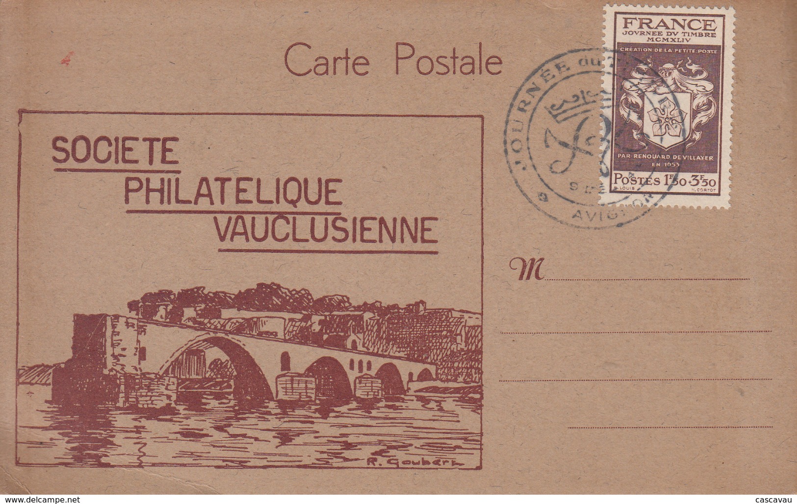 Carte  Locale   1er  Jour   FRANCE   JOURNEE  Du   TIMBRE     AVIGNON    1945 - Giornata Del Francobollo