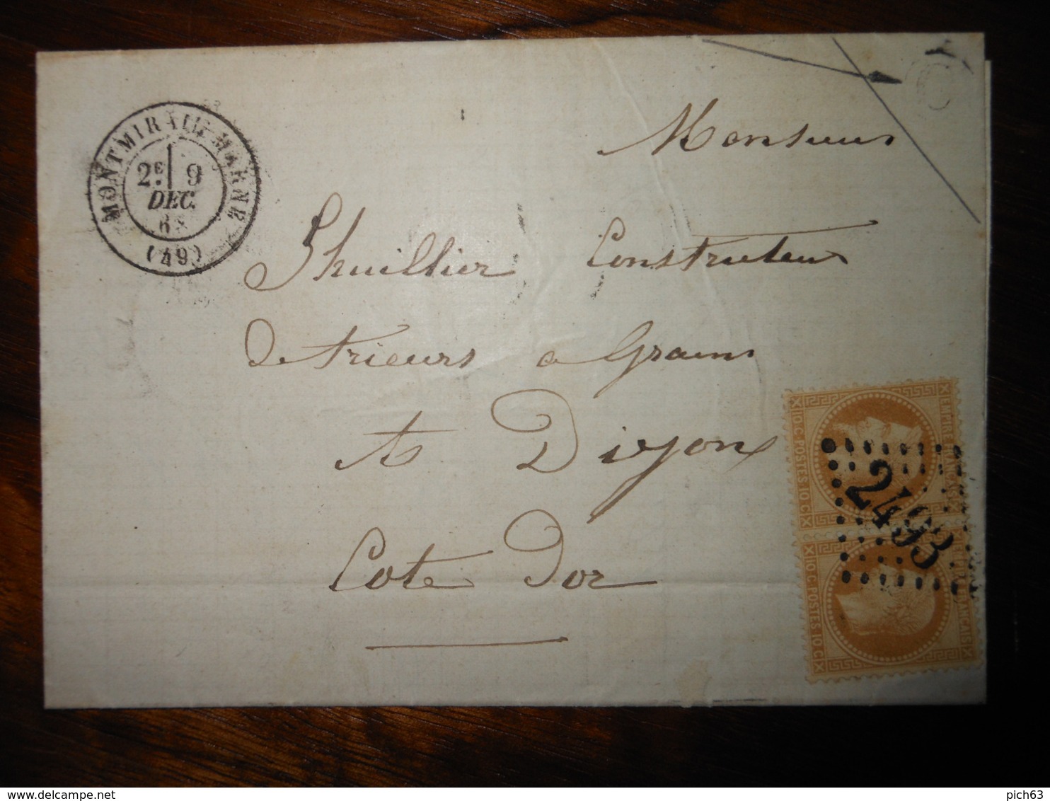 Lettre GC 2493 Montmirail Sur Marne Avec Correspondance - 1849-1876: Klassieke Periode