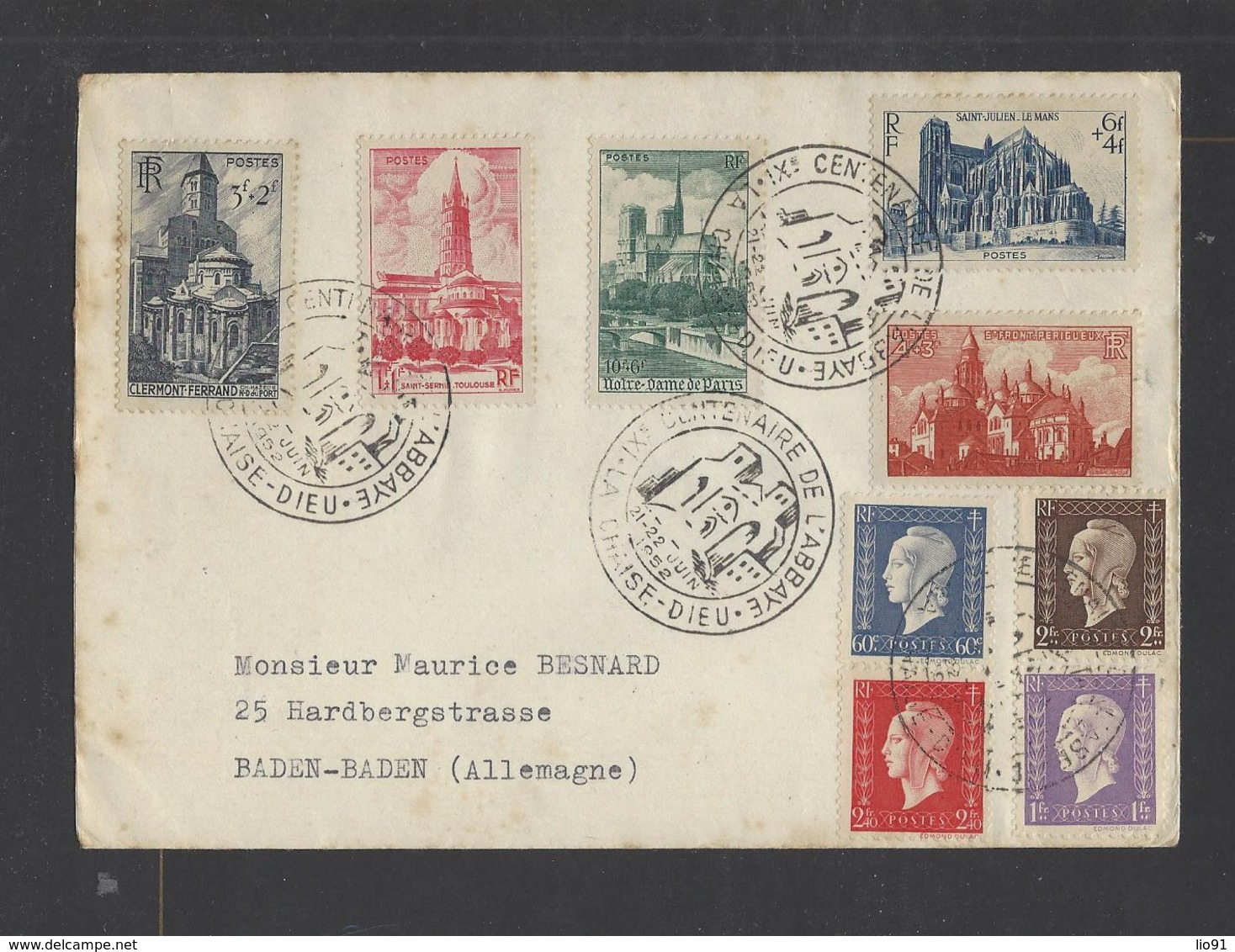 FRANCE.  YT  FDC  Centenaire De L'Abbaye La Chaise Dieu  Oblitération 1er Jour  1952 - 1950-1959